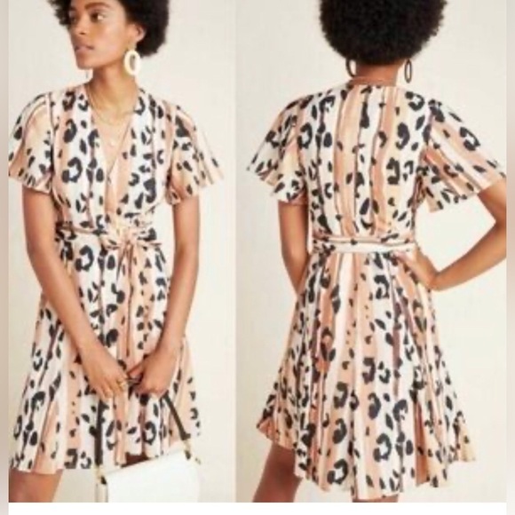Hutch Dresses & Skirts - NWT! Hutch Anthropologie Blaise Wrap Dress Leopard Pattern Size 1X